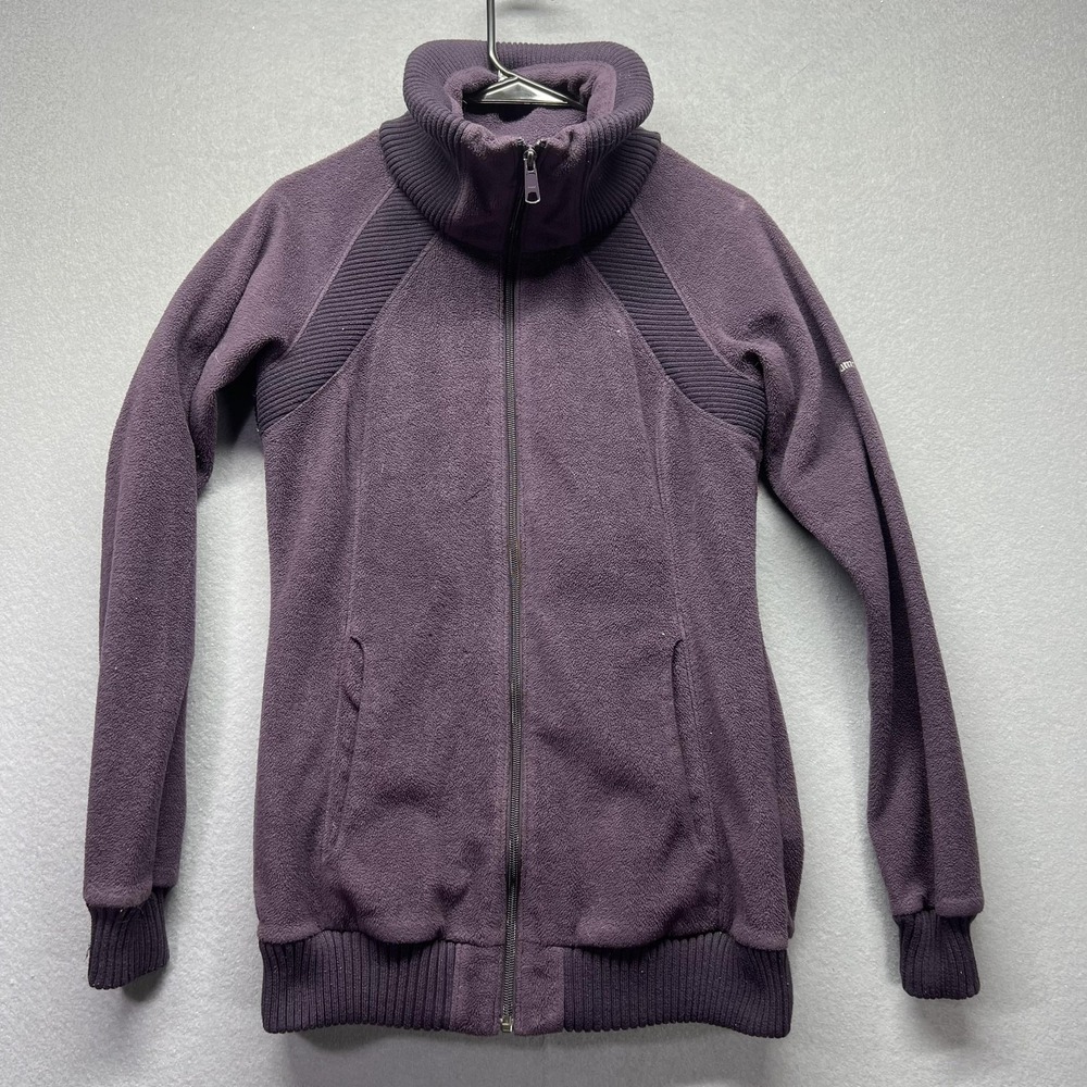 Columbia Fleece Jacket Womens Medium Purple Full Zip Ribbed Collar Outdoor Warm